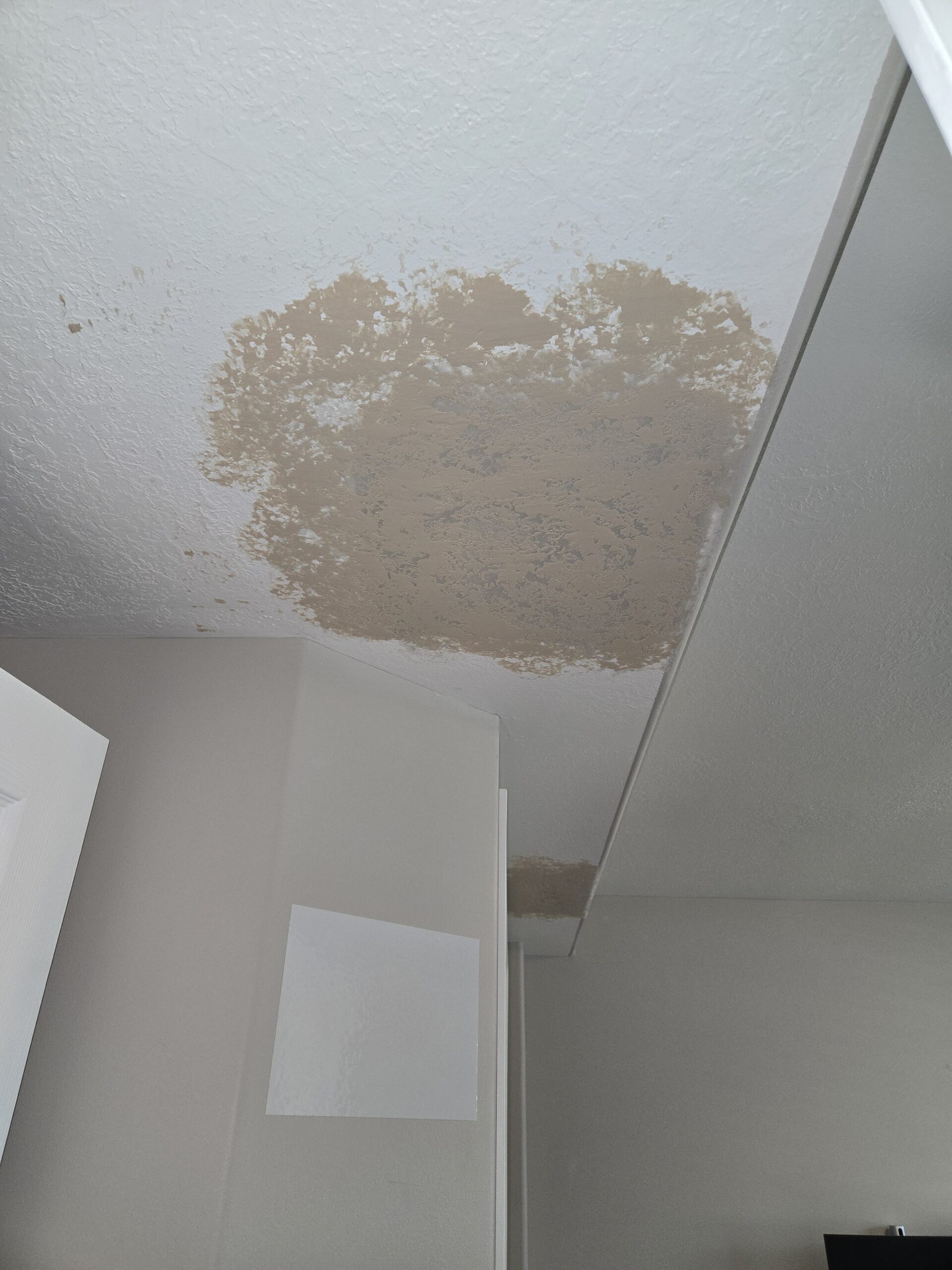 Drywall texture matching on a repaired ceiling in Northern Utah