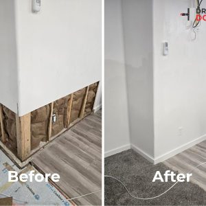 Before and after water damage repair