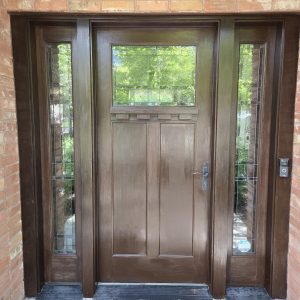 photo of a newly stained entry door in Cottonwood Canyon